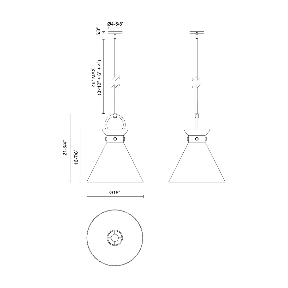 Emerson 18-in 1 Light Socket Pendant