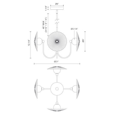 Hera 21-in Steel Pendant