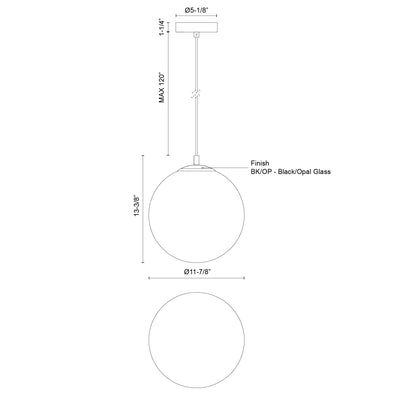 Marco 12-in (CCT) Steel Pendant