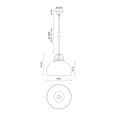 Lancaster 15-in Steel Pendant