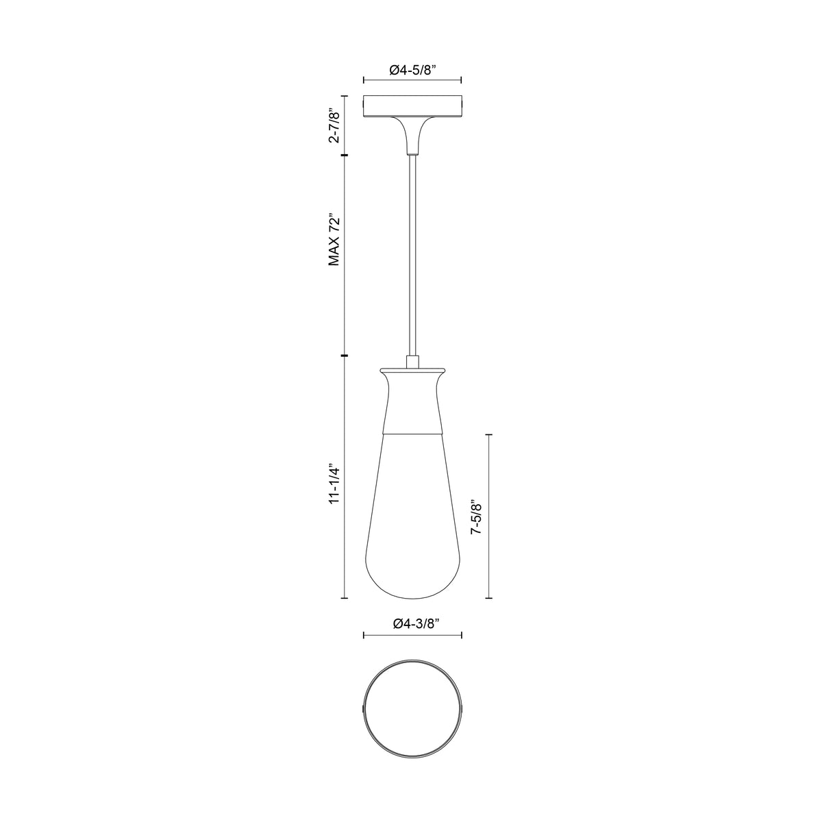 Marcel 4-in Steel Pendant
