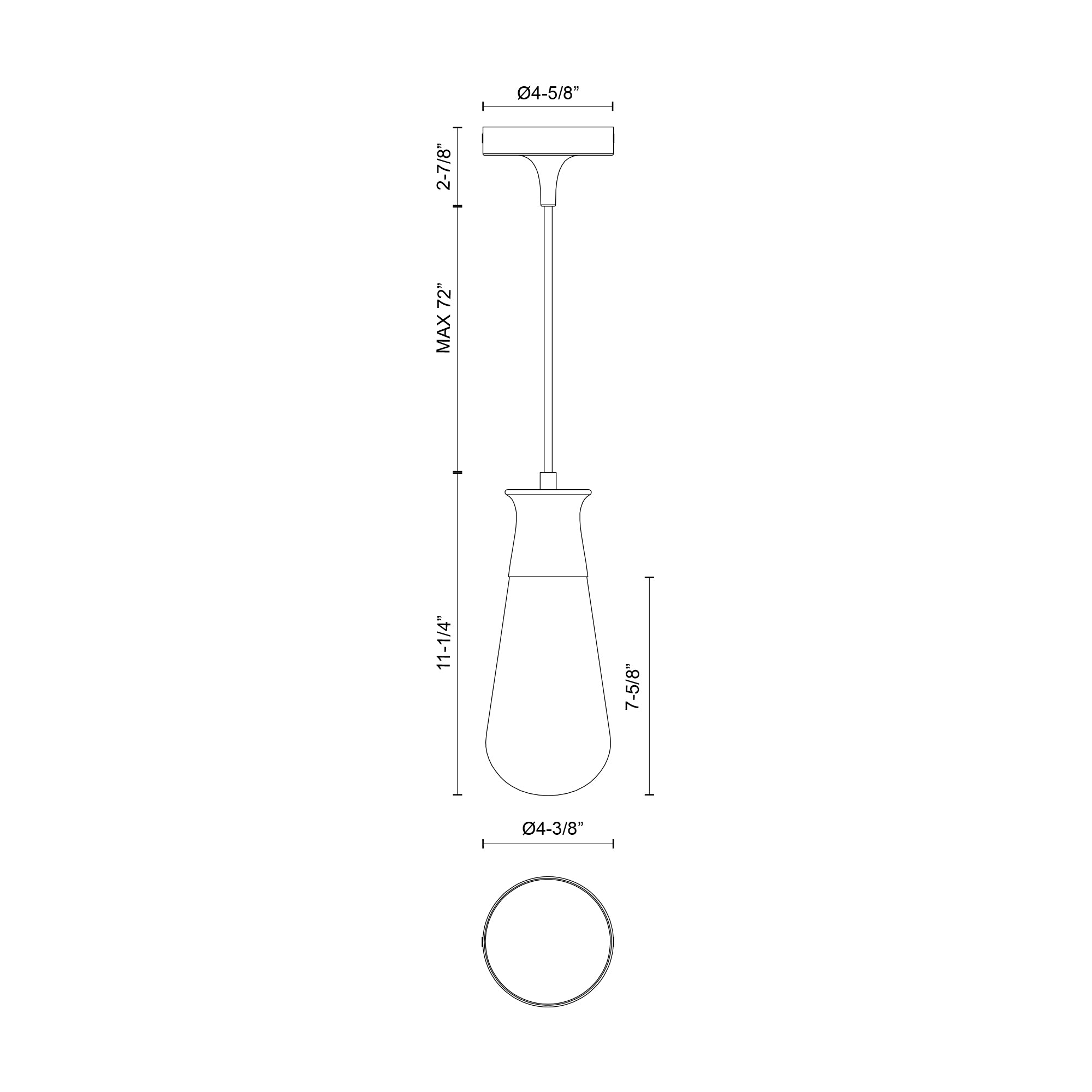 Marcel 4-in Steel Pendant
