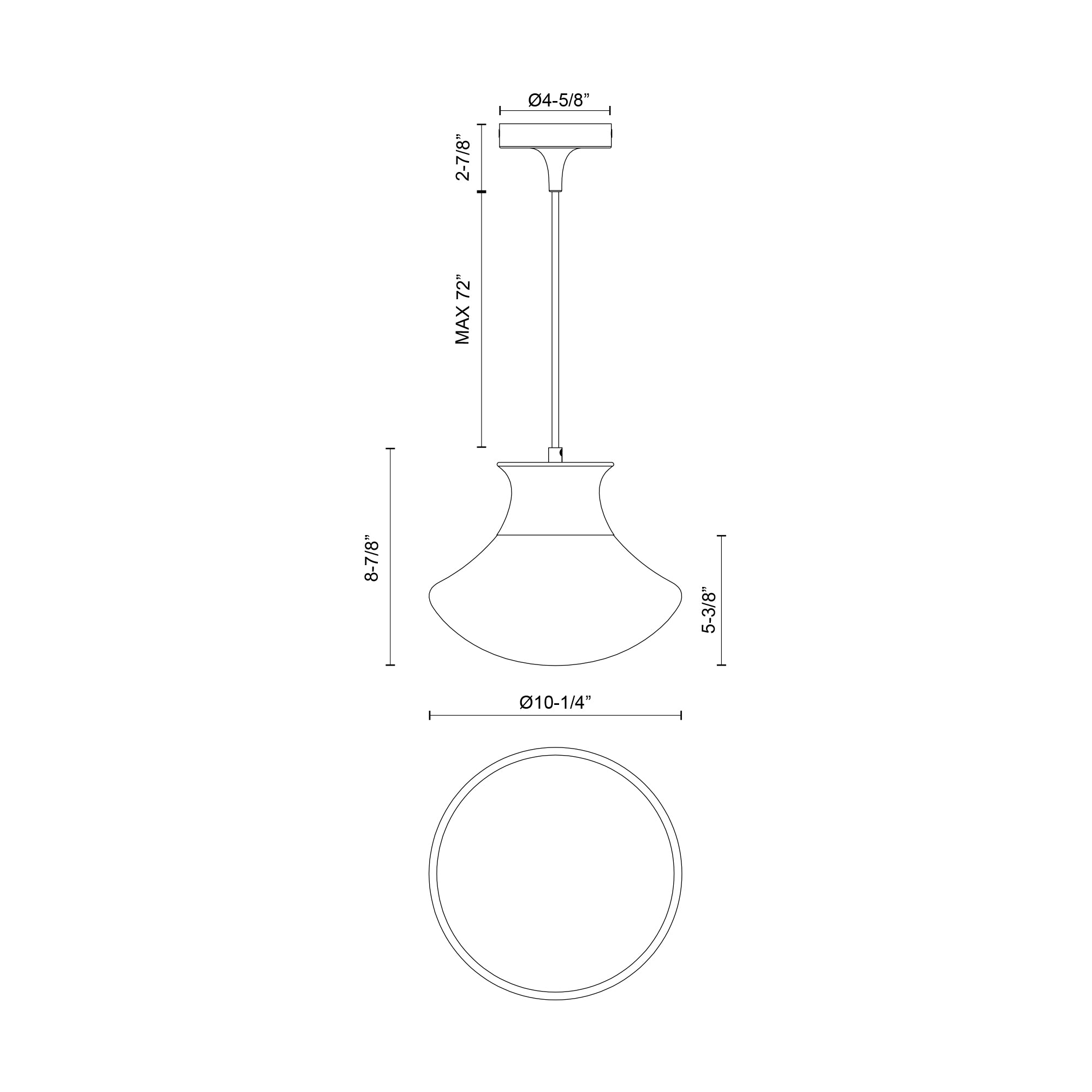 Marcel 11-in Steel Pendant