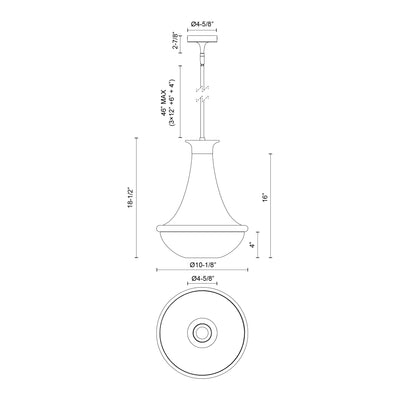 Marcel 10-in Steel Pendant