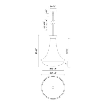 Marcel 18-in Steel Pendant