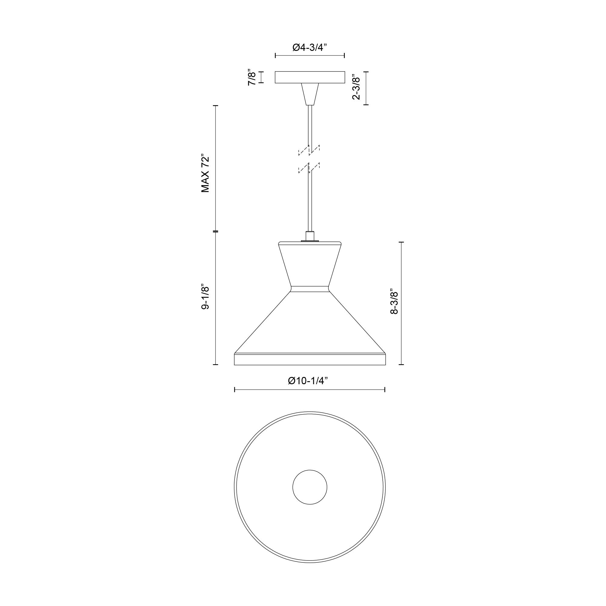 Betty 10-in Steel Pendant