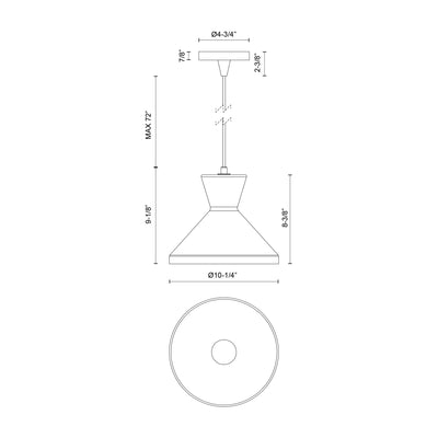 Betty 10-in Steel Pendant