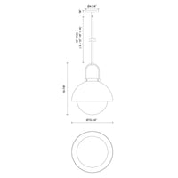 Harper 16-in Glass 1 Light Socket