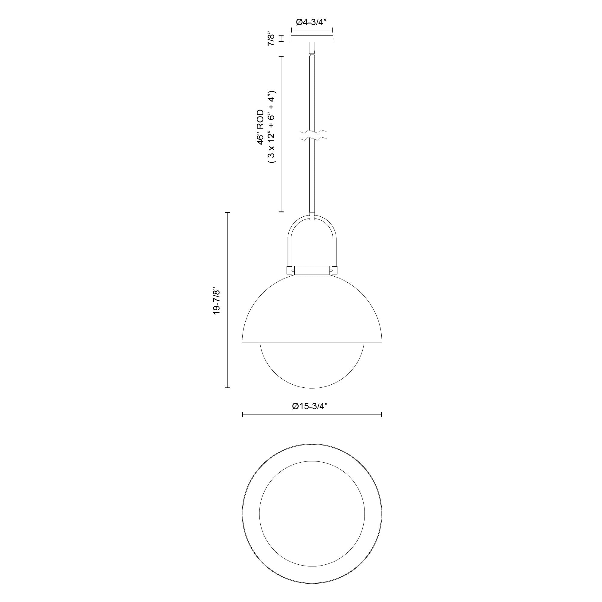 Harper 16-in Glass 1 Light Socket
