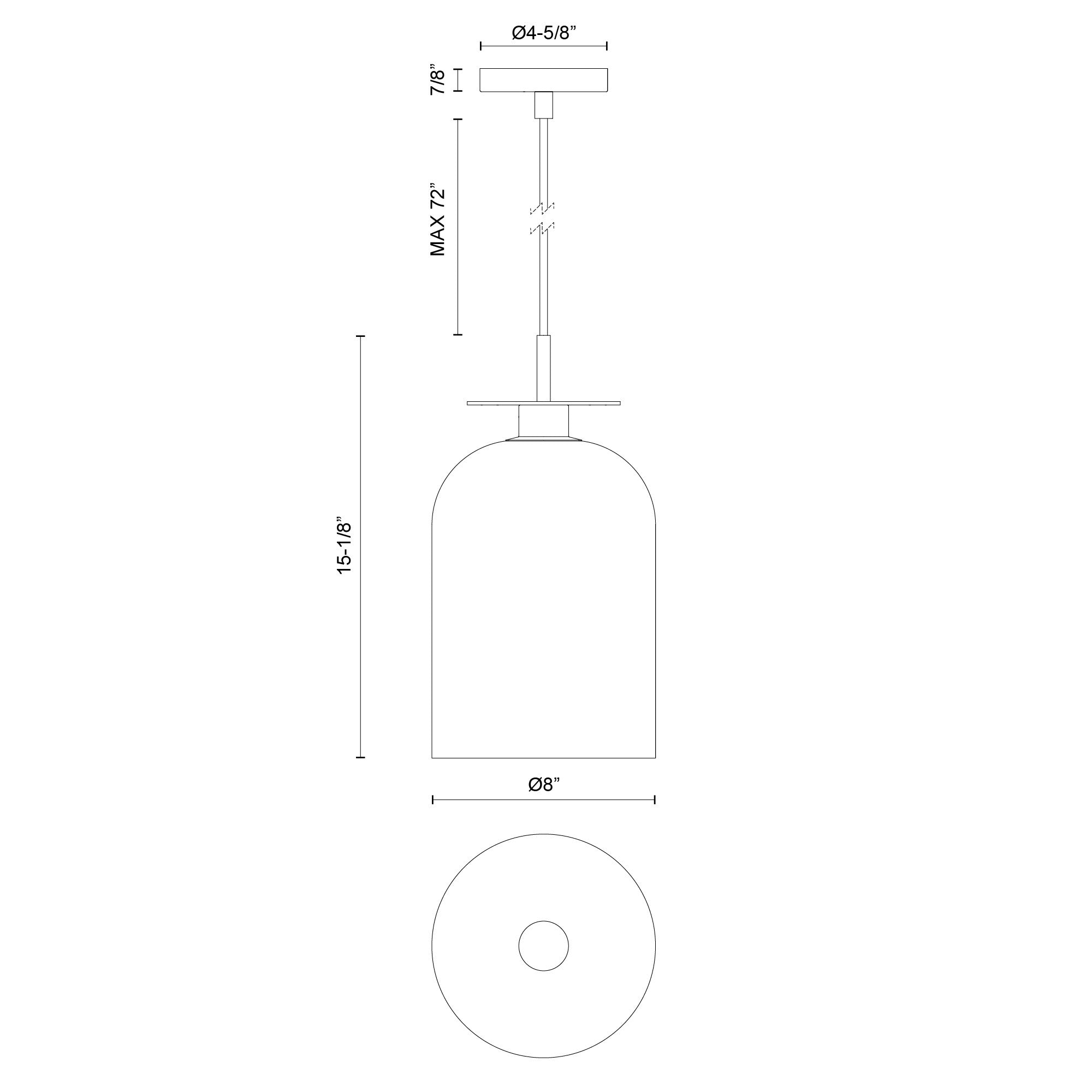 Sylvia 8-in Steel Pendant