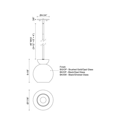 Arcadia 8-in Steel Pendant