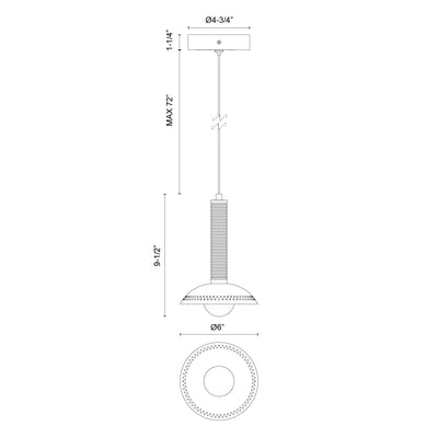 Arden 9-in Opal Glass and Steel Shade LED Pendant