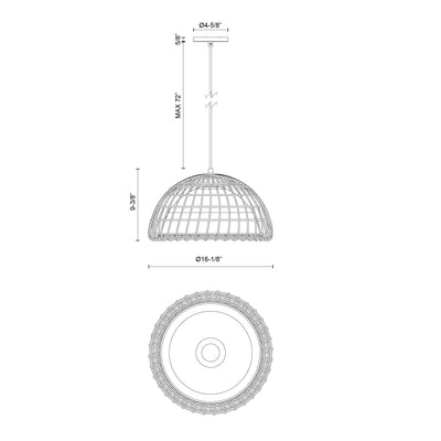 Bondi 16-in Steel Pendant