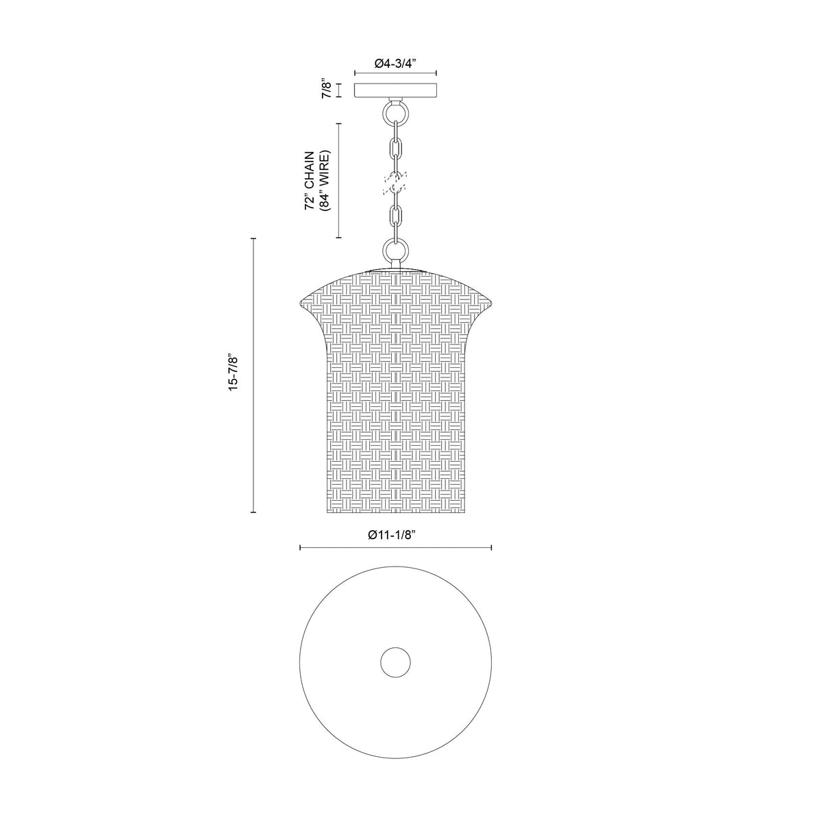 Kai 11-in Rattan Shade Socket Pendant