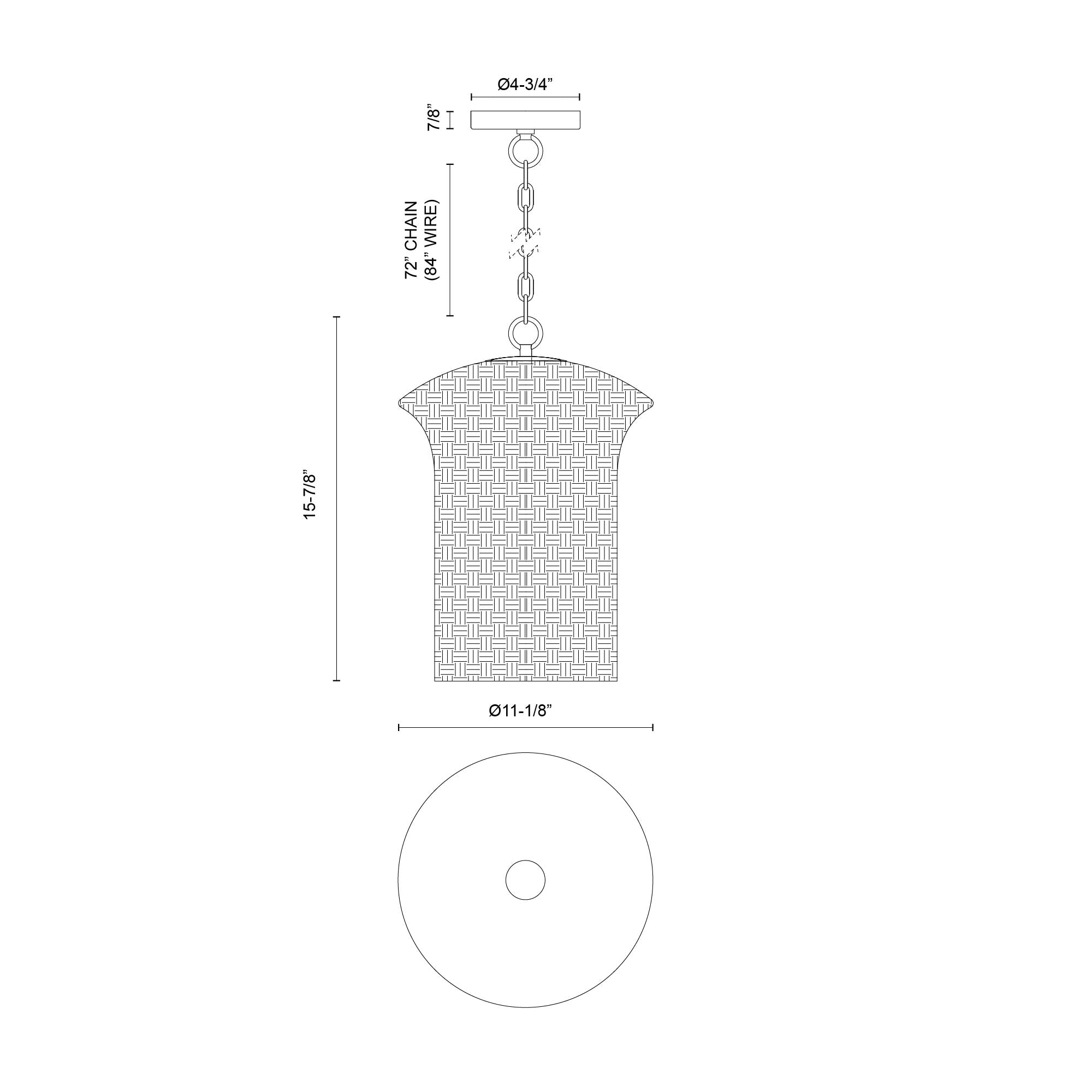 Kai 11-in Rattan Shade Socket Pendant