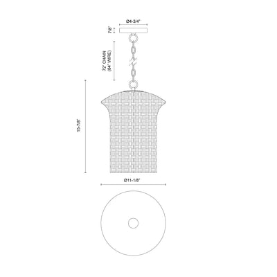 Kai 11-in Rattan Shade Socket Pendant