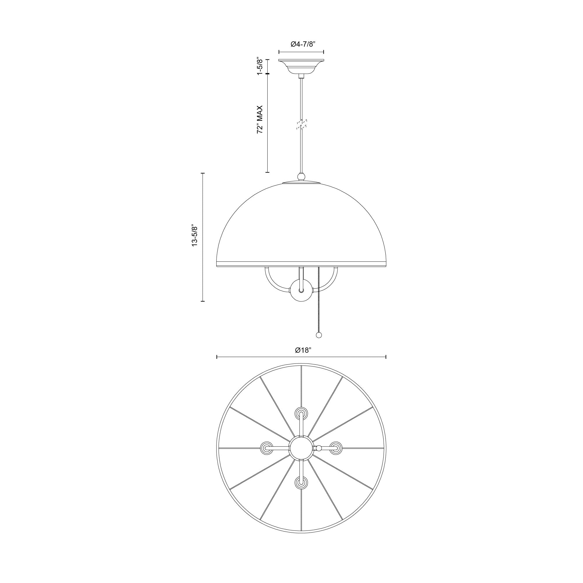 Crosby 18-in Steel Pendant