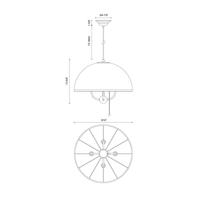 Crosby 18-in Steel Pendant