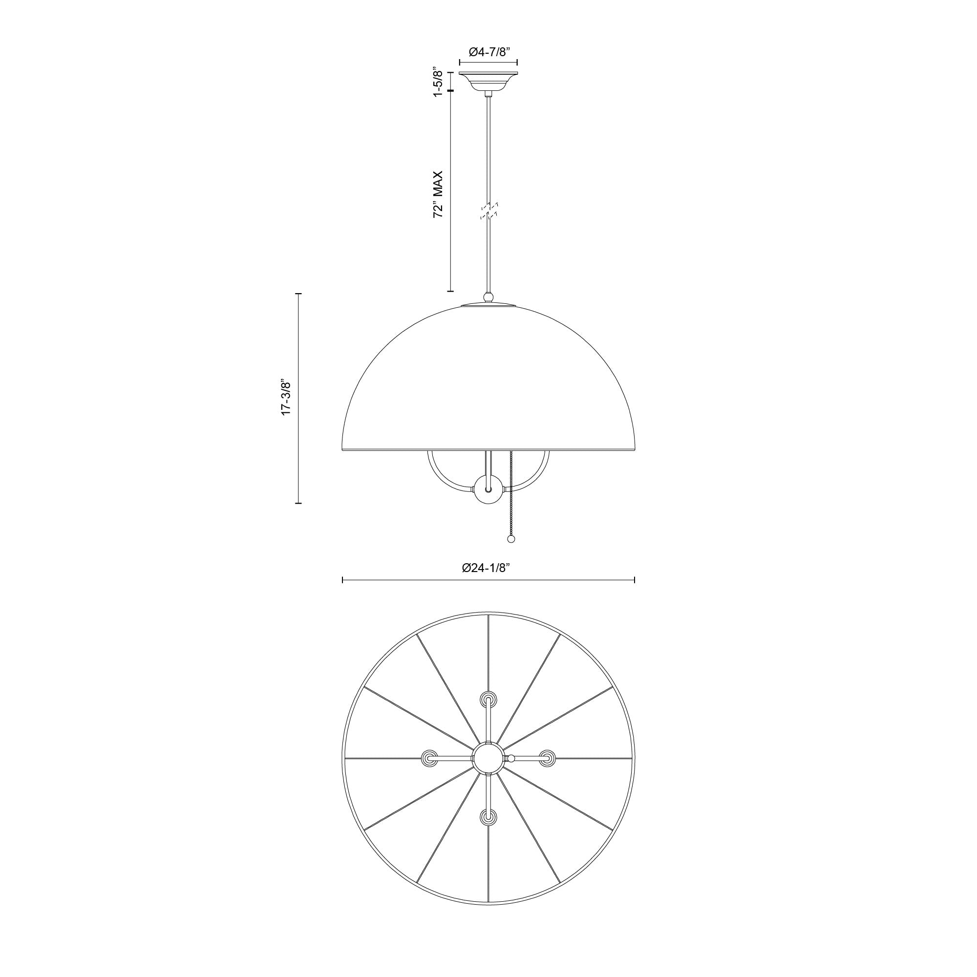 Crosby 24-in Steel Pendant