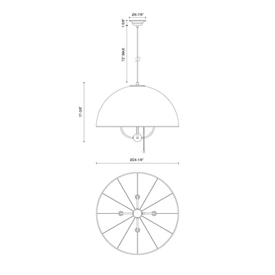 Crosby 24-in Steel Pendant