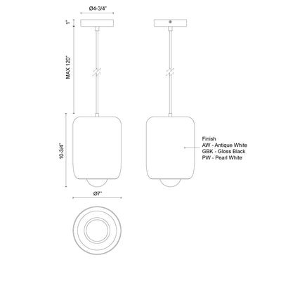 Hayden 7-in Matte Opal Glass LED Pendant