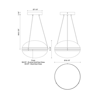 Virgo 16-in Aluminum Pendant