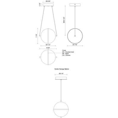 Aries 8-in Aluminum Pendant