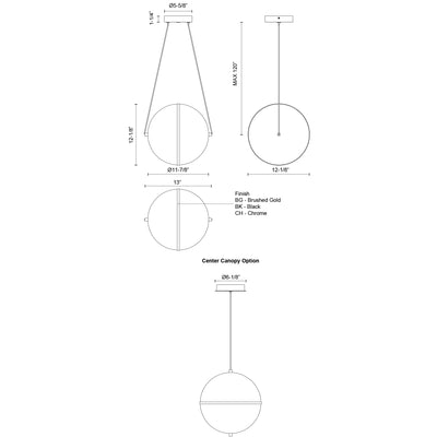 Aries 12-in Aluminum Pendant
