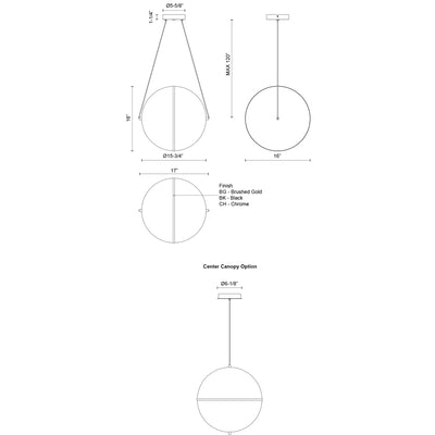 Aries 16-in Clear Acrylic Shade LED Pendant