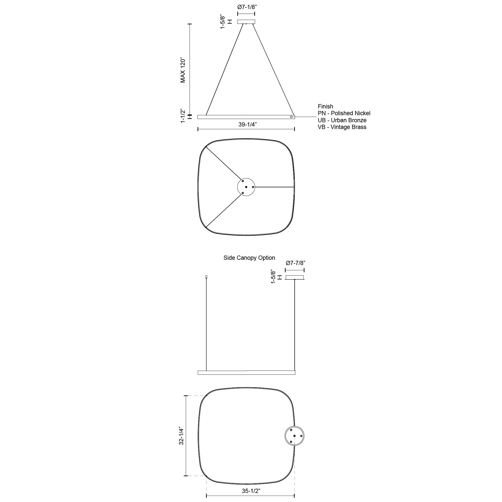 Yukon 40-in Brass Pendant