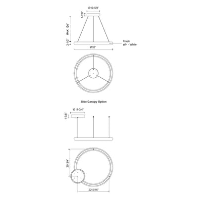 Cumulus Minor 32-in Steel Pendant