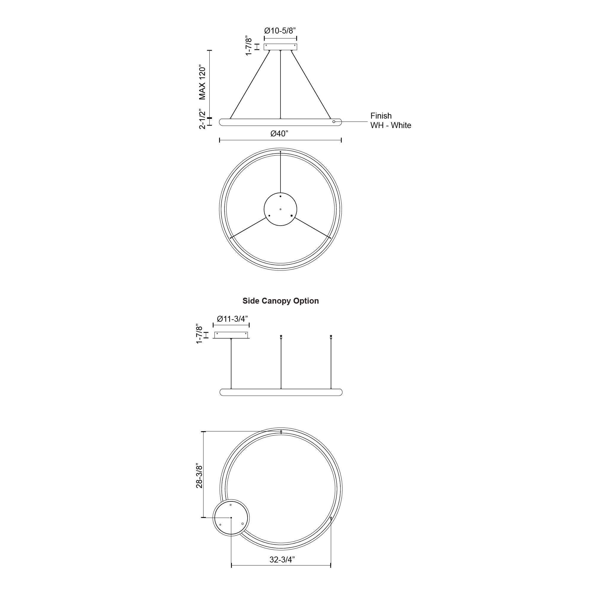 Cumulus Minor 40-in Steel Pendant