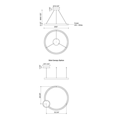 Cumulus Minor 40-in Steel Pendant