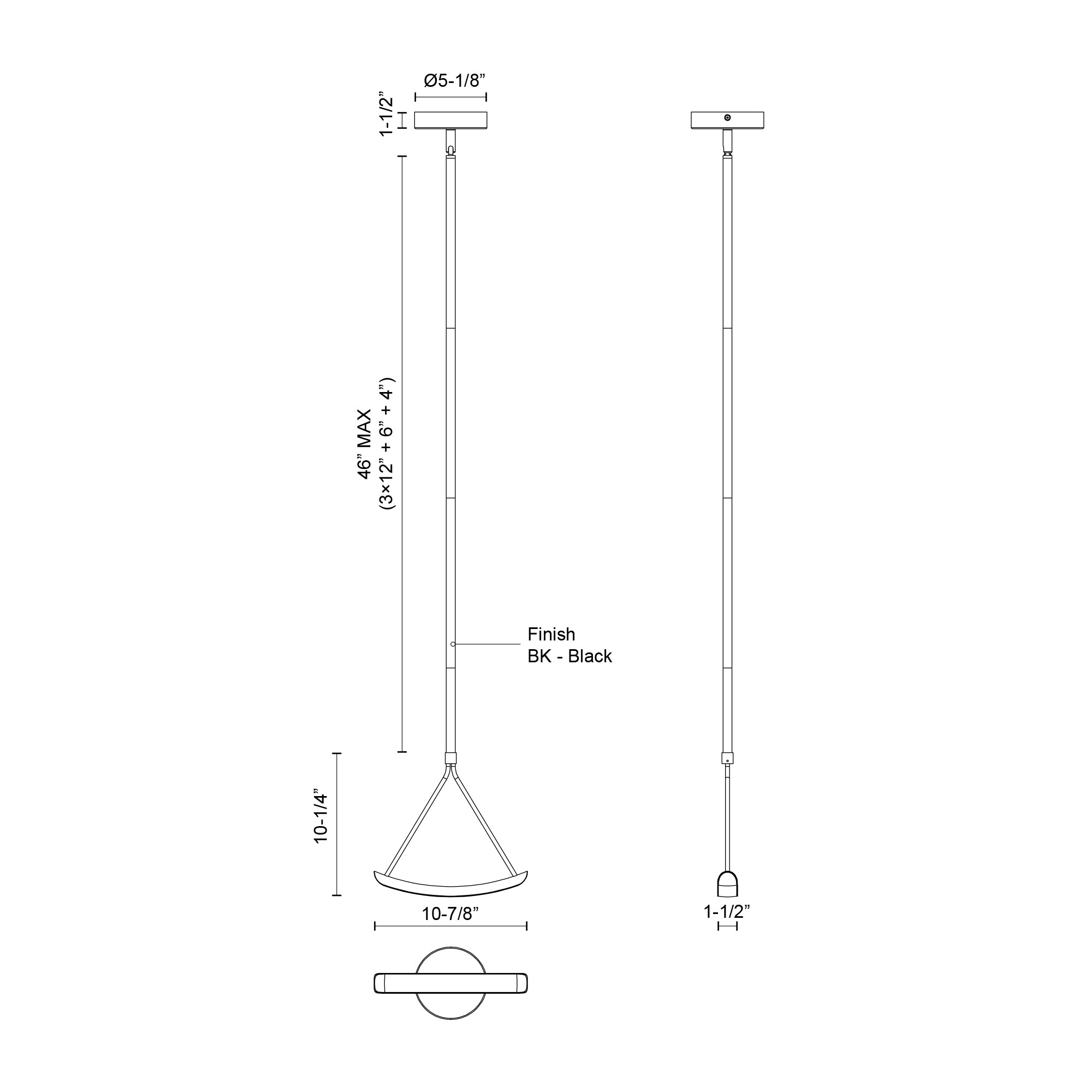 Mobil 11-in Aluminum Pendant