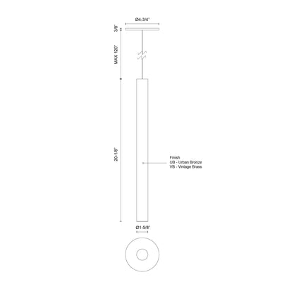 Mason 20-in Baffled Aluminum Cylinder Pendant