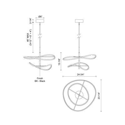 Collide 24-in Aluminum Pendant