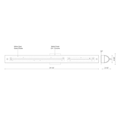 Peggy 38-in Aluminum Vanity Light