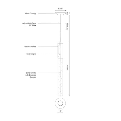 Pendula 21-in Steel Pendant