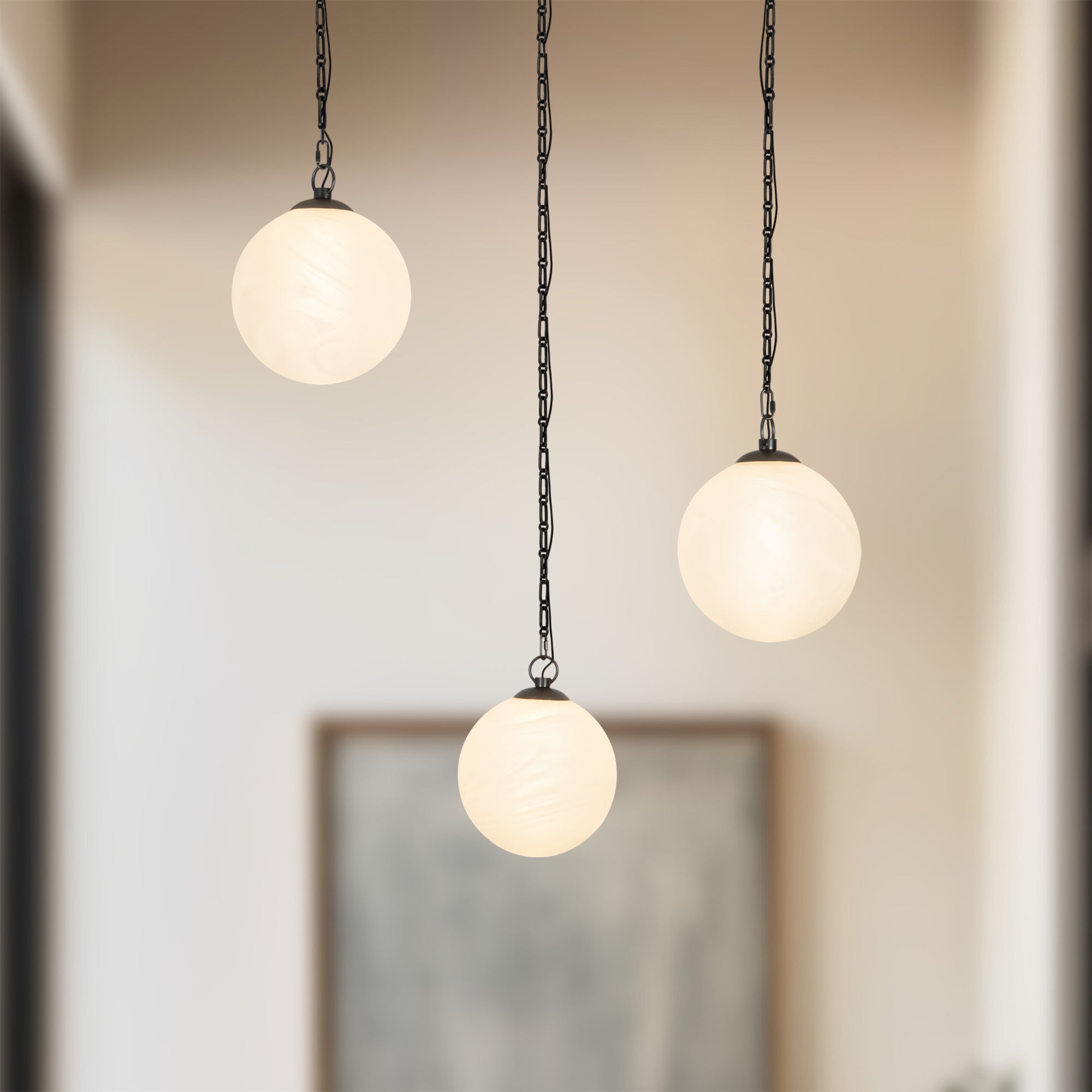 Petra 12-in 3 Light Steel Chandelier