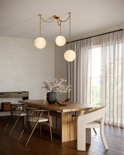 Petra 12-in 3 Light Steel Chandelier