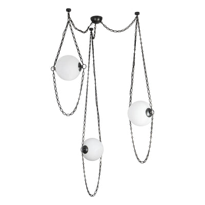 Petra 10-in 3 Light Steel Chandelier