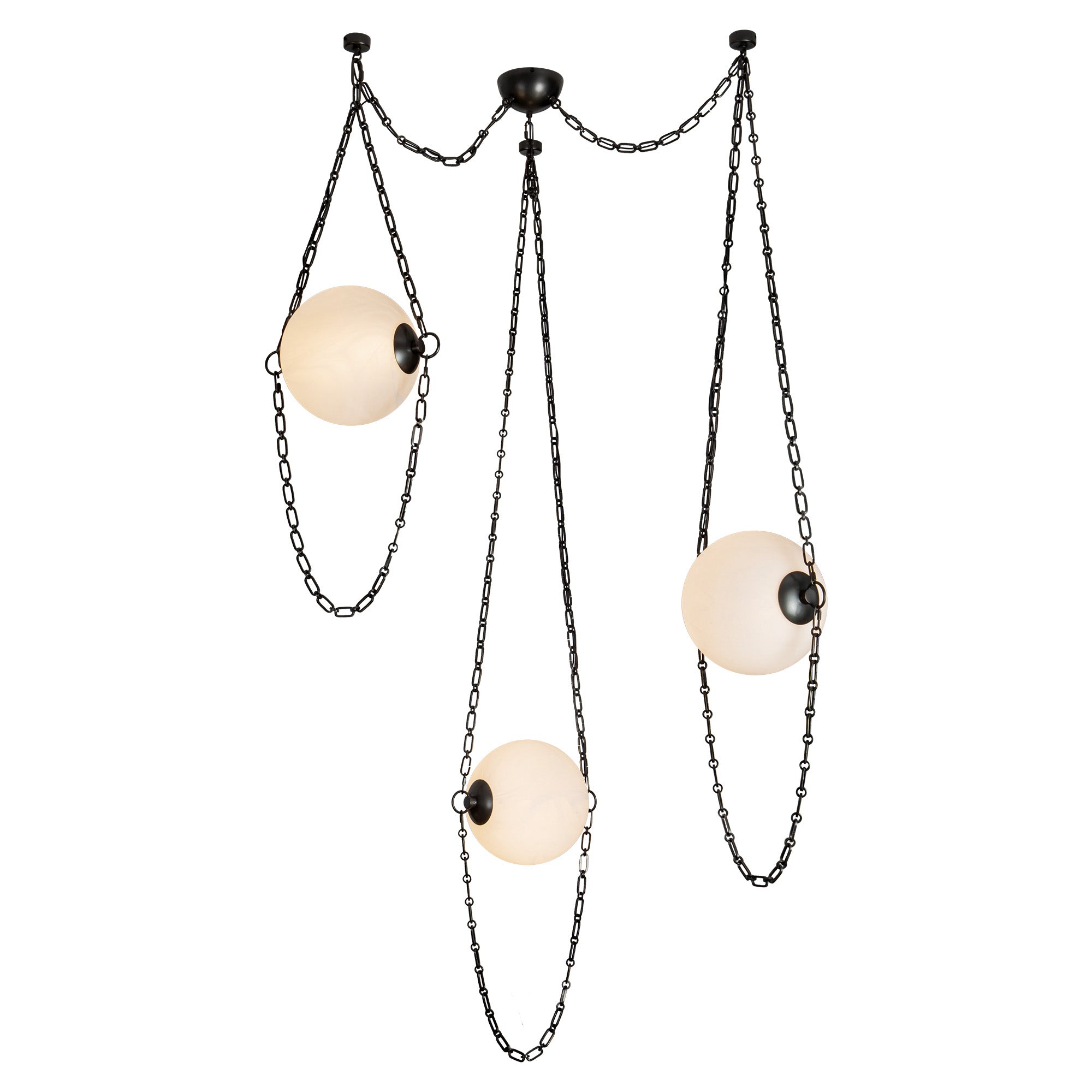 Petra 10-in 3 Light Steel Chandelier