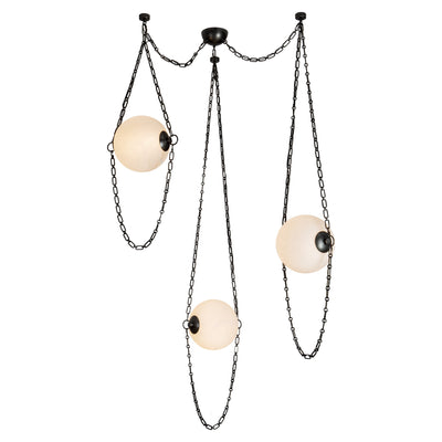 Petra 10-in 3 Light Steel Chandelier