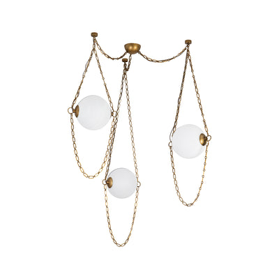 Petra 10-in 3 Light Steel Chandelier