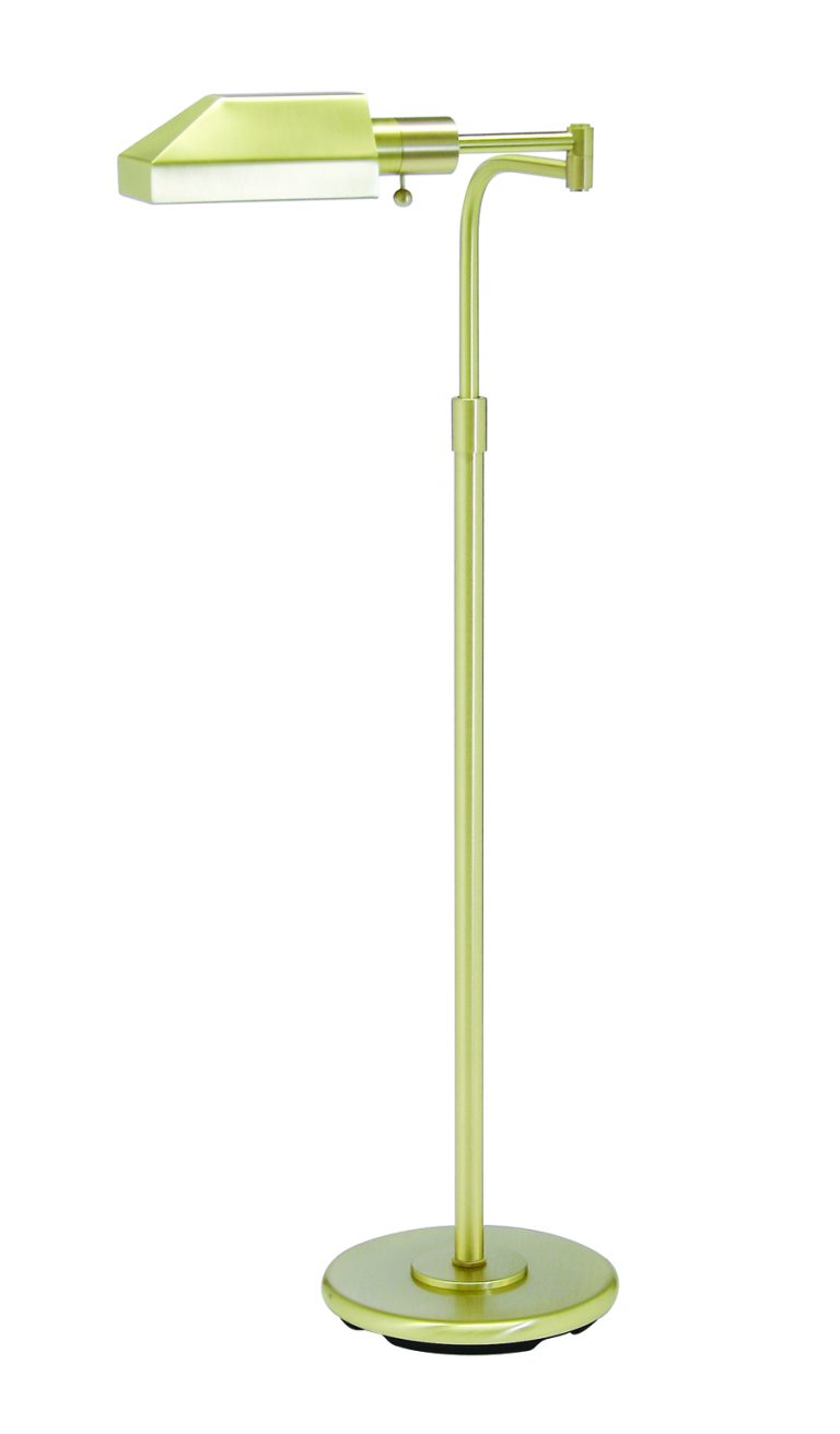 34-inch Home/office Satin Brass LED Floor Lamp