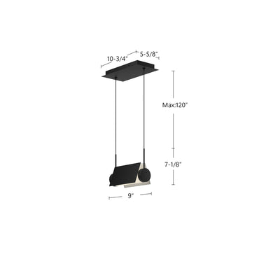 Phoenix 9-in Aluminum Linear Pendant