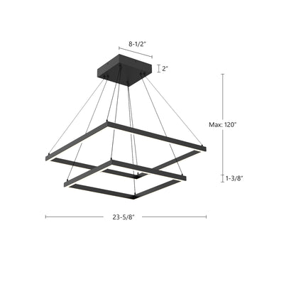 Piazza 24-in Aluminum Chandelier
