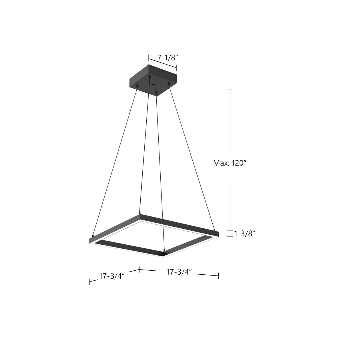 Piazza 18-in Mini Square LED Ring Pendant