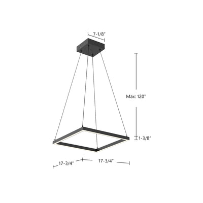 Piazza 18-in Mini Square LED Ring Pendant