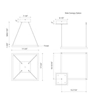 Piazza 18-in Mini Square LED Ring Pendant
